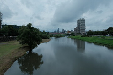 雨上がりの広瀬川