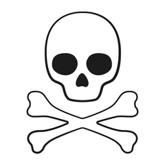 Skull and crossbones. Vector. Cartoon