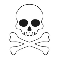 Skull and crossbones. Vector. Cartoon