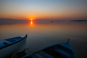 sunset on the lake