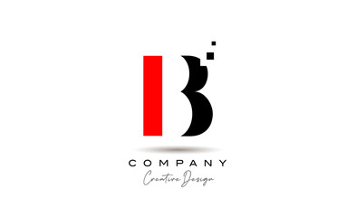 red black B alphabet letter logo icon design with dots. Creative template for business and company