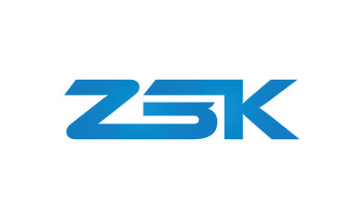 initial letters ZBK linked creative modern monogram lettermark logo design, connected letters typography logo icon vector illustration