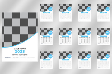 Calendar 2023 week start Sunday corporate design template vector.