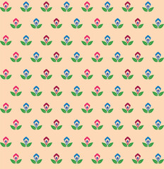 Simple and cute floral seamless pattern. Floral background, Wrapping paper, textile, cover, infinity card. Vector illustration. 