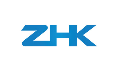 initial letters ZHK linked creative modern monogram lettermark logo design, connected letters typography logo icon vector illustration
