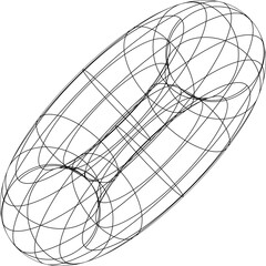 abstract 3D thin line wireframe for futuristic design element