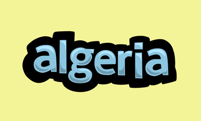 ALGERIA writing vector design on a yellow background