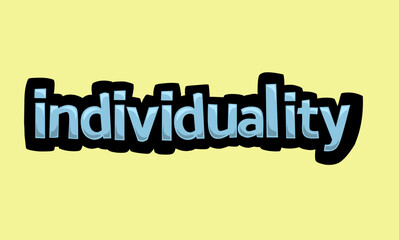 INDIVIDUALITY writing vector design on a yellow background