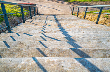 Stepped concrete stairs in Parque Deportivo Costanera Norte in Buenos Aires