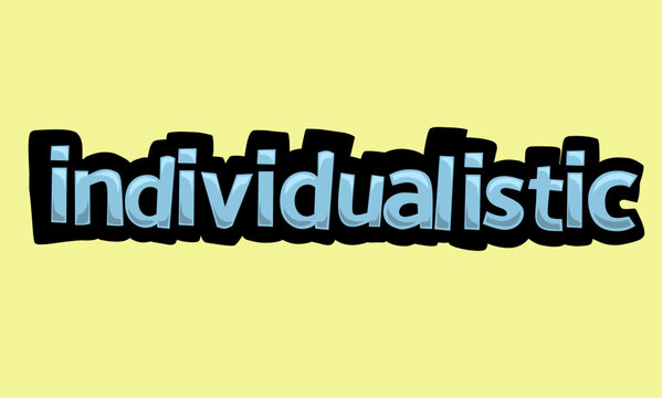 INDIVIDUALISTIC writing vector design on a yellow background