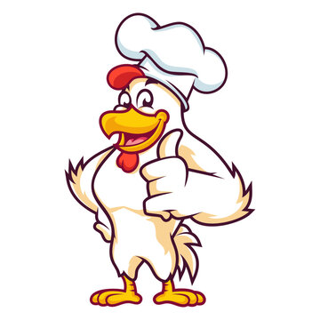 chicken mascot giving thumbs up in vector 