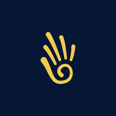 Hello finger hand logo design