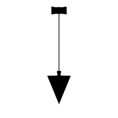 Hanging plumb bob vector silhouette black color isolated. Plumb bob vector concept.