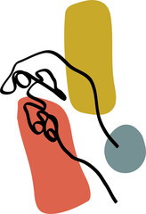 hand gestures is created with colored abstract shapes. simple hand drawn illustrations for wall art decoration and print. collection of gestures for symbols and communication