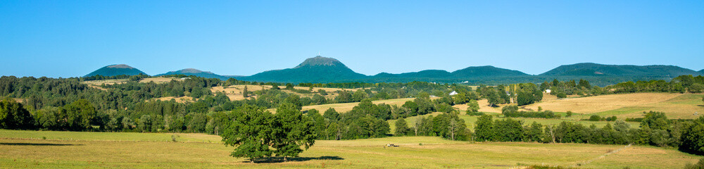 panoramic viewpoint of landscape volcanic in Auvergne,  France