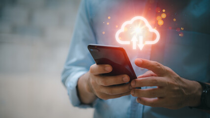 Business people use computer, global business internet connection application technology and digital marketing. Finance and Banking digital link technology Social Next Work Big Data