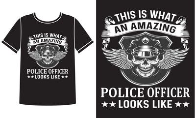 Obraz premium An amazing police officer t-shirt design concept
