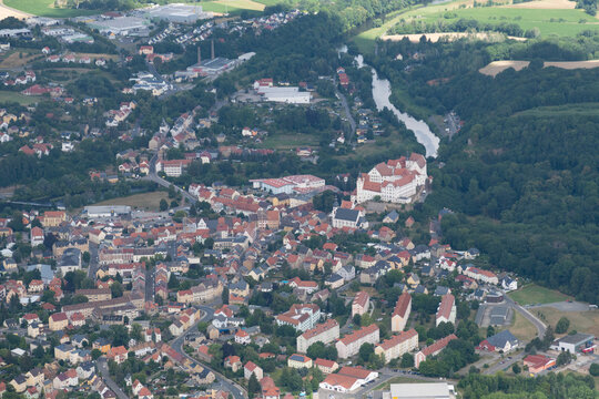 View over the city of Colditz in Germany