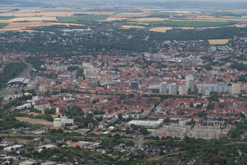 City of Erfurt in Germany seen from above