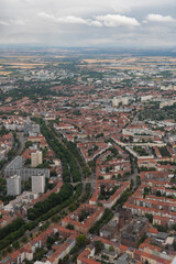 City of Erfurt in Germany seen from above
