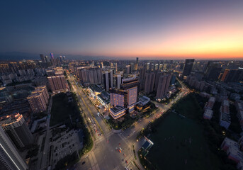 aerial view of the city