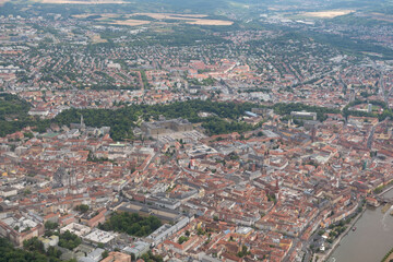 Obraz premium City of Wuerzburg in Germany seen from above