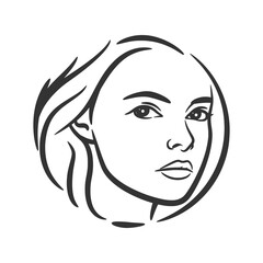 Beauty Woman Logo design line art