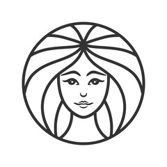 Beauty Woman Logo design line art