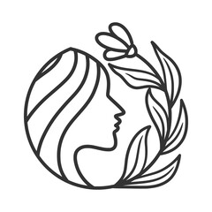 Beauty Woman Logo design line art