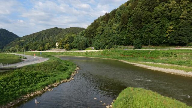 Savinja River in Lower Savinja Valley, near Celje city, northeastern Slovenia.