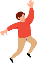 people are jumping with joyful expressions. Set of young people in casual fashion flat design illustration.