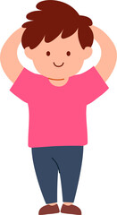 child expression flat design illustration. cute kid cartoon character