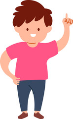 child expression flat design illustration. cute kid cartoon character