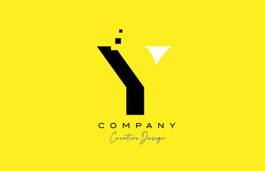 Fototapeta yellow black Y alphabet letter logo icon design with dots. Creative template for company and business obraz