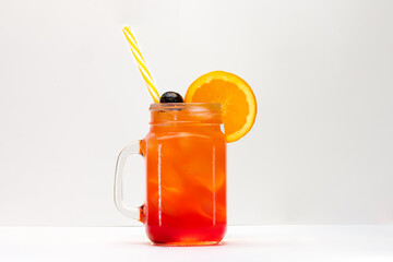 orange juice in a glass - obrazy, fototapety, plakaty