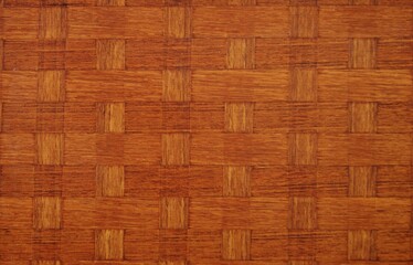 Braided teak wood texture on mid century modern serving tray.