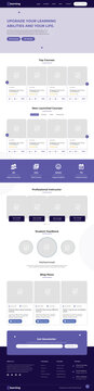 Landing page website design template for business. One page wireframe. Flat modern responsive design.