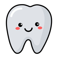 kawaii Tooth logo and icon.