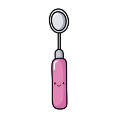 kawaii dental mirror icon.