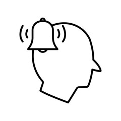 Head icon with bell. icon related to discussion, business. line icon style. Simple design editable