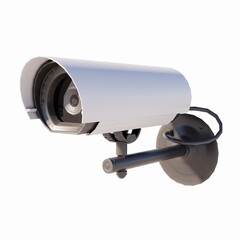 CLOSED CIRCUIT TELEVISION (CCTV)/ VIDEO SURVEILLANCE ISOLATED ON WHITE PLAIN BACKGROUND