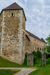 Ljubljana castle viewed from the Pentagonal Tower looking toward the main entrance