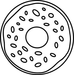 donut dessert outline drawing