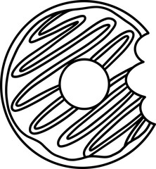 donut dessert outline drawing