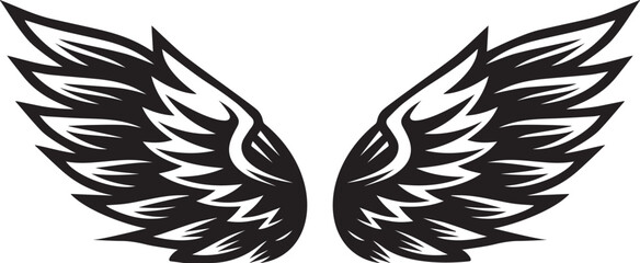 Obraz premium Wings vector illustration on a white background