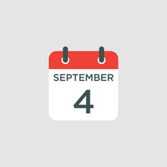 calendar - September 4 icon illustration isolated vector sign symbol