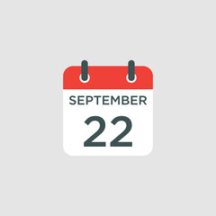 calendar - September 22 icon illustration isolated vector sign symbol