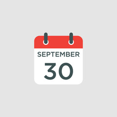 calendar - September 30 icon illustration isolated vector sign symbol