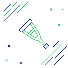 Line Crutch or crutches icon isolated on white background. Equipment for rehabilitation of people with diseases of musculoskeletal system. Colorful outline concept. Vector