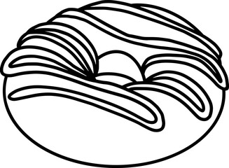 donut dessert outline drawing